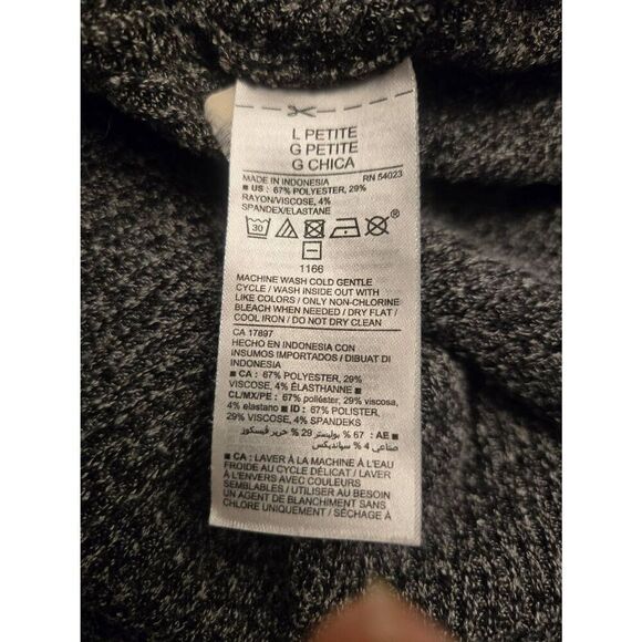 Old Navy Women's Size Large PETITE Black Chambray Swing Sweater - Picture 6 of 6